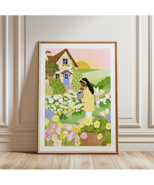 A4 Poster | Kunstplakat | Cottage Garden Girl