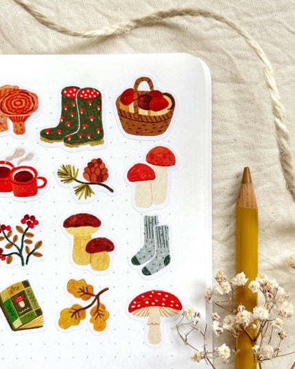 Klistremerkeark | Mushroom Picking | A6