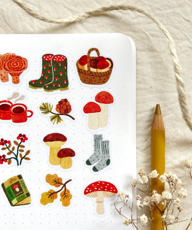 Klistremerkeark | Mushroom Picking | A6