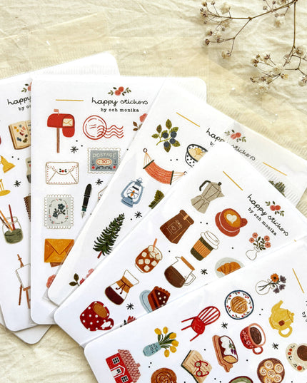 Klistremerkeark | Winter Café | A6