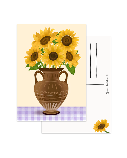 Postkort | Solsikker i Vase | A6