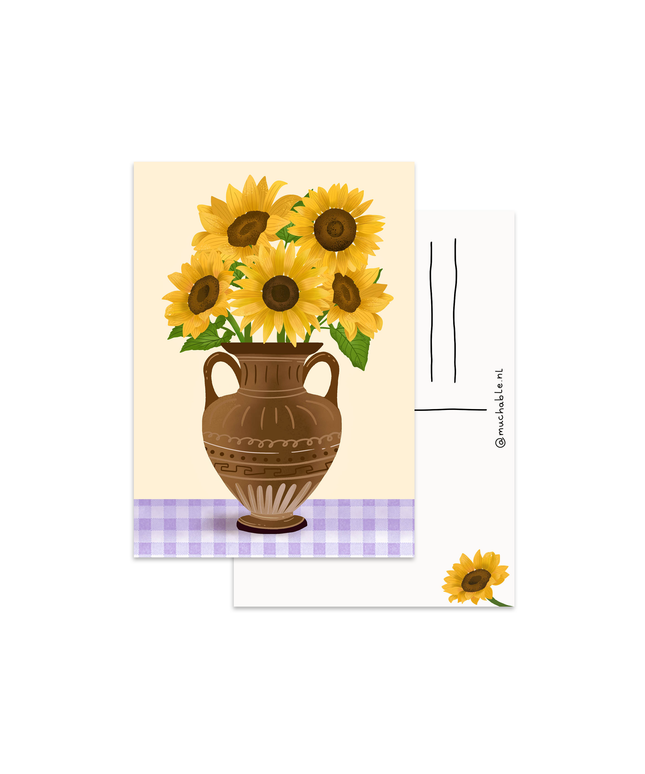 Postkort | Solsikker i Vase | A6