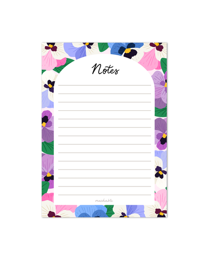 Notatblokk A6 - Cute Pansy Flowers - Notes