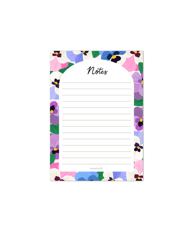 Notatblokk A6 - Cute Pansy Flowers - Notes