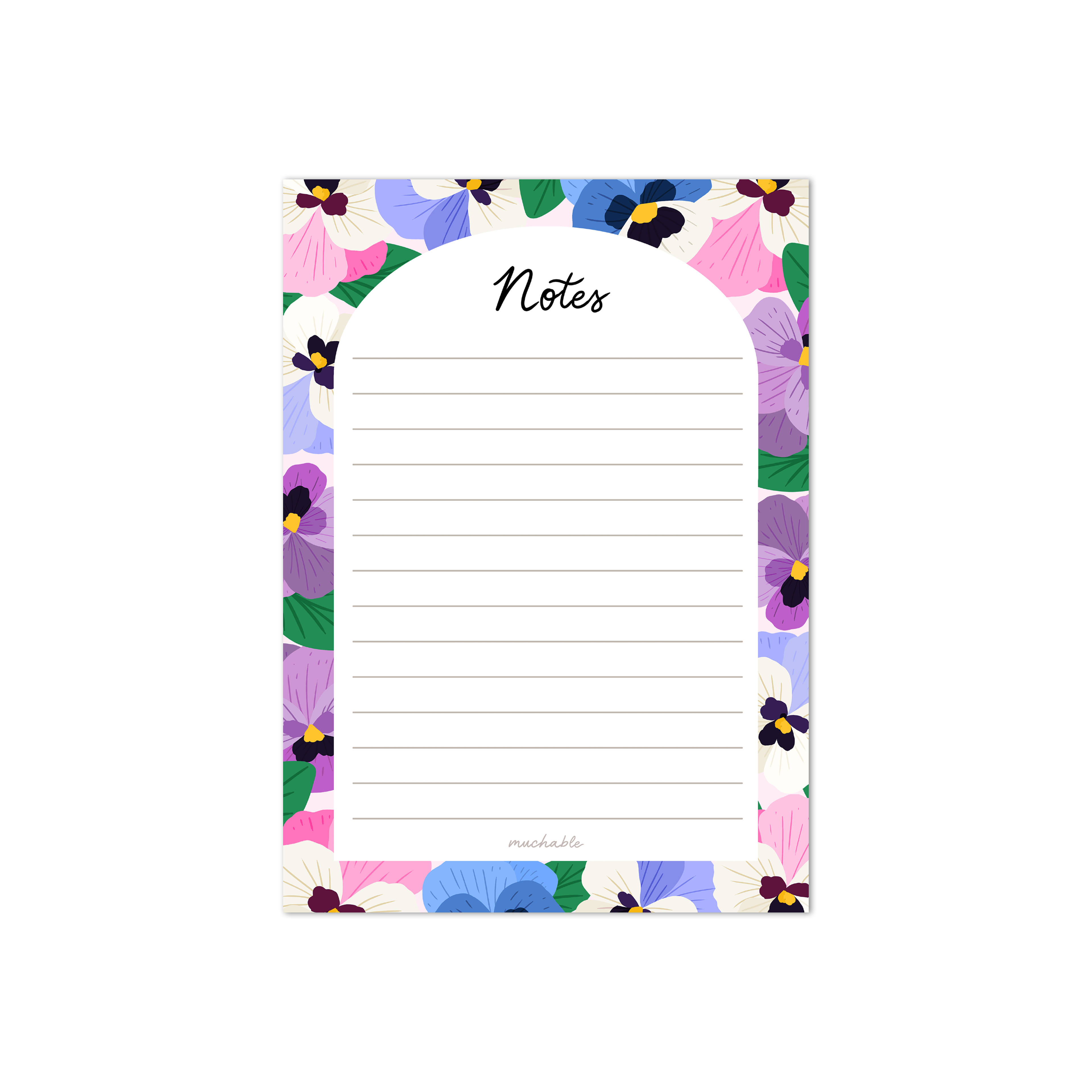 Notepad A6 - Cute Pansy Flowers - Notes