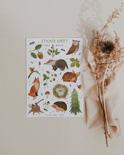Klistremerkeark | Forest Animals | Tilda&Theo