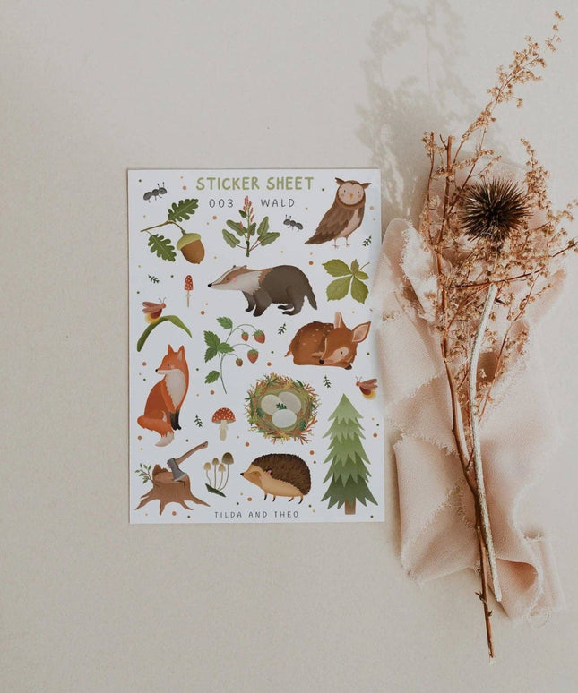 Klistremerkeark | Forest Animals | Tilda&Theo