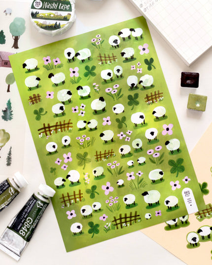 Vinyl Klistremerkeark | Sheep | A5