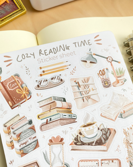 Klistremerkeark | Cozy Reading Time