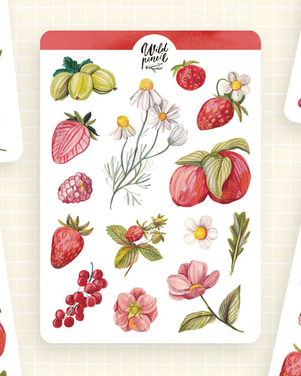 Klistremerkeark | Summer Meadow Red