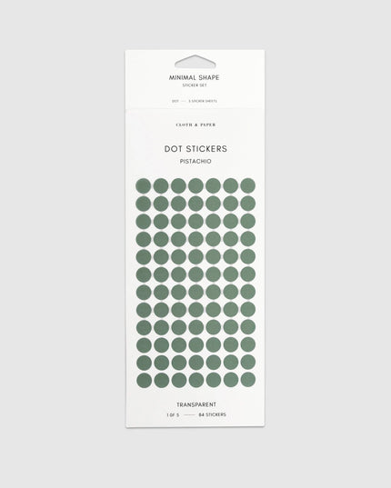 Forhåndsbestilling: Minimal Shape Sticker Set | Transparent | Dots: Pistachio