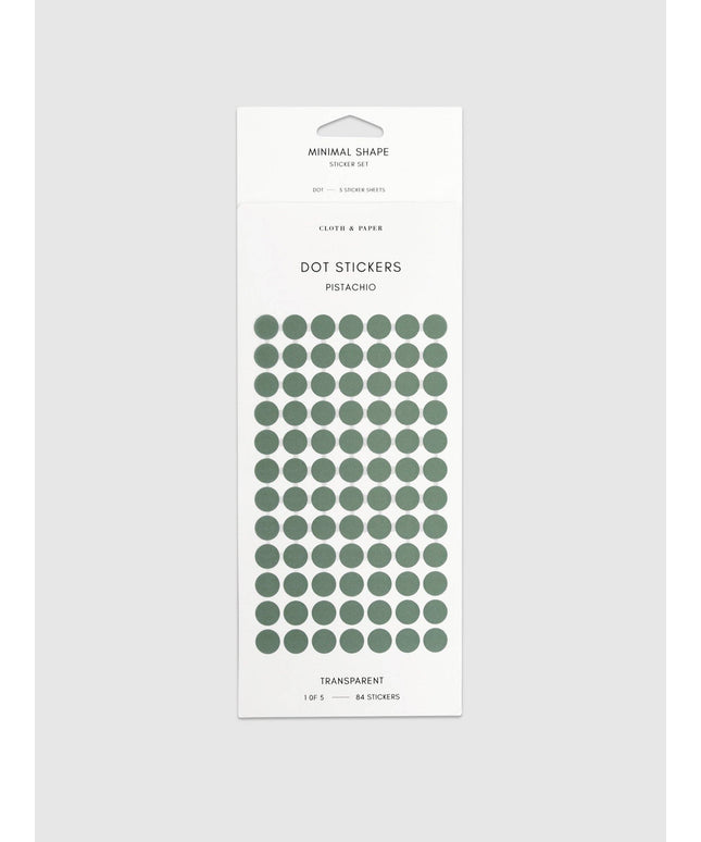 Forhåndsbestilling: Minimal Shape Sticker Set | Transparent | Dots: Pistachio