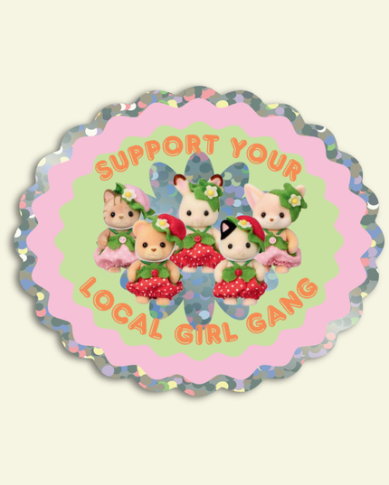 Girl Gang Vinyl Glitter Klistremerke