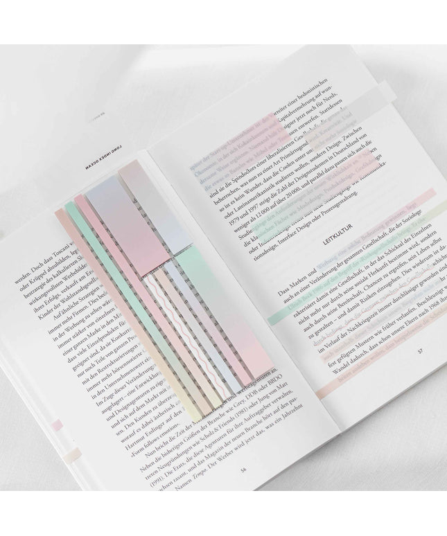 Peach yellow | Gjennomsiktige klebestriper – langt design |  Selvklebende notislapper