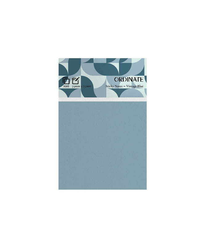 Vintage Blue Sticky Notes 75mm x 75mm/100 ark per blokk