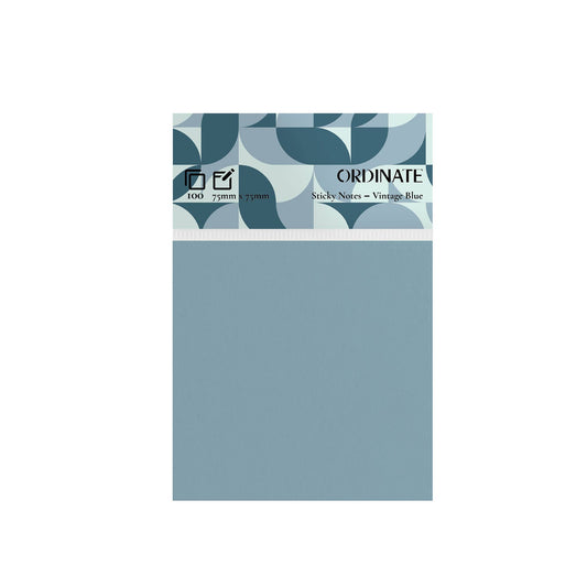 Vintage Blue Sticky Notes 75mm x 75mm/100 ark per blokk