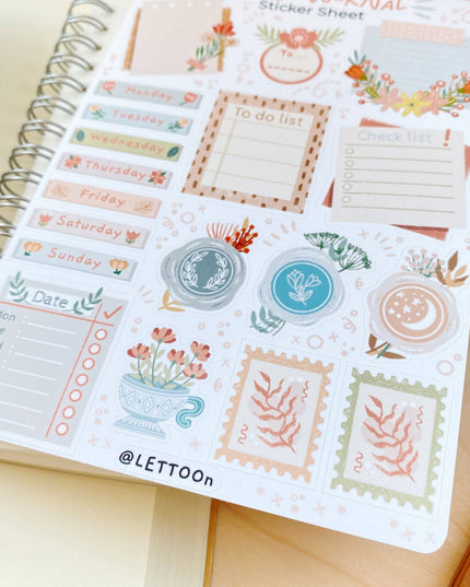 Klistremerkeark | Bullet Journal Essentials: Flower