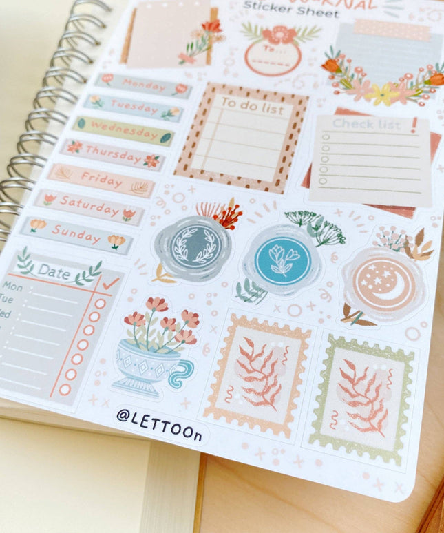 Klistremerkeark | Bullet Journal Essentials: Flower