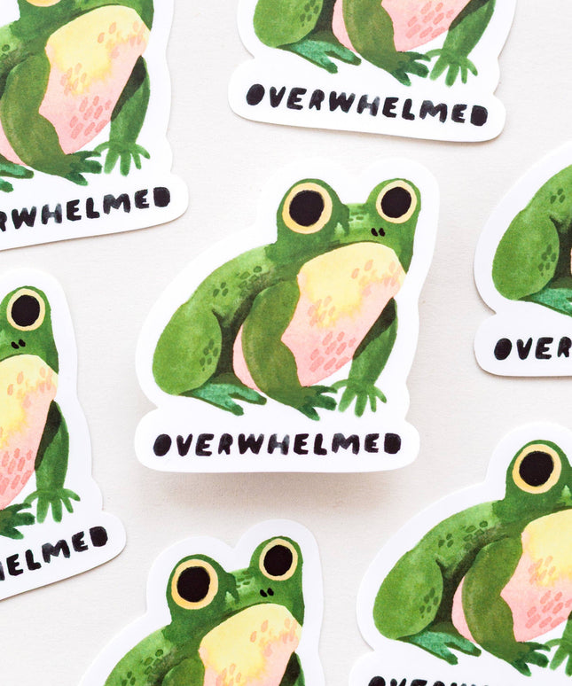 Vinyl Klistremerke | Overwhelmed Illustrated Frog