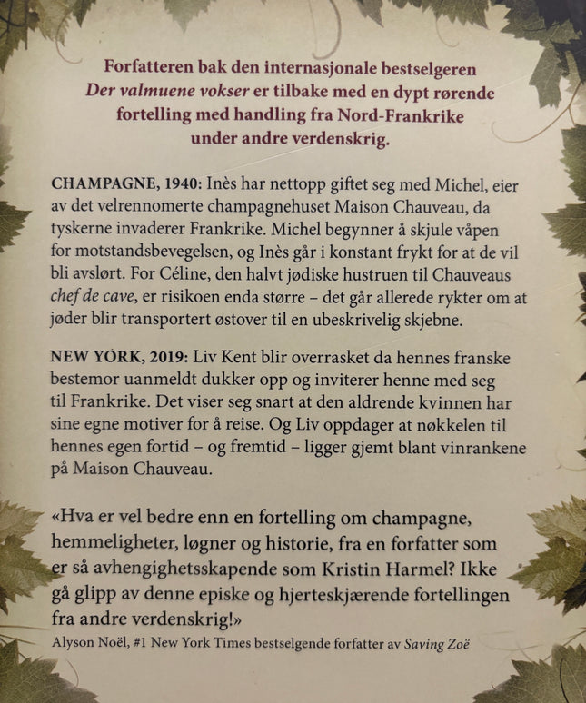 Harmel, Kristin: Vingårdens hemmelighet
