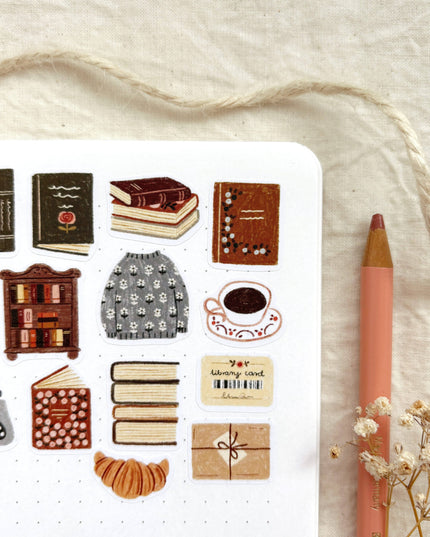 Klistremerkeark | Bookish Corner | A6