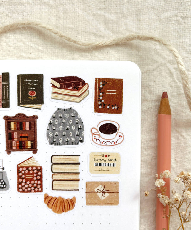 Klistremerkeark | Bookish Corner | A6