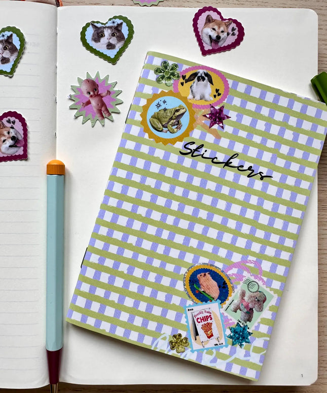 Klistremerkebok | A6 Gingham Sticker Keeper