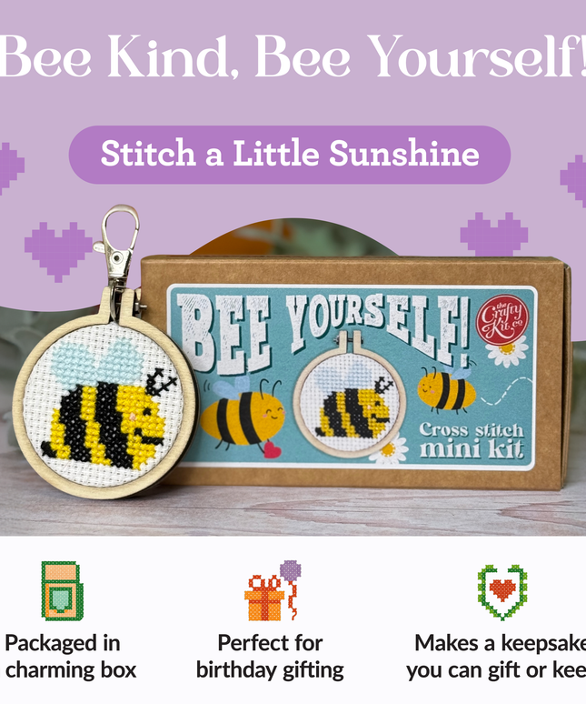 Bee Yourself! Mini Matchbox Broderingssett