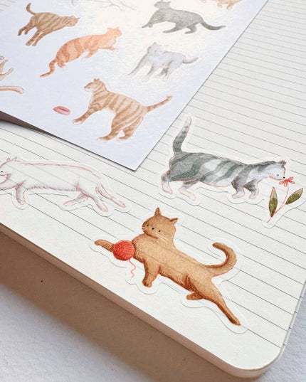 Klistremerkeark | I Love Cats | A6