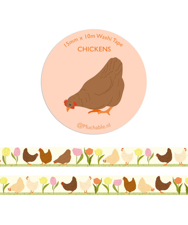 Washitape | Cute Chickens & Tulips
