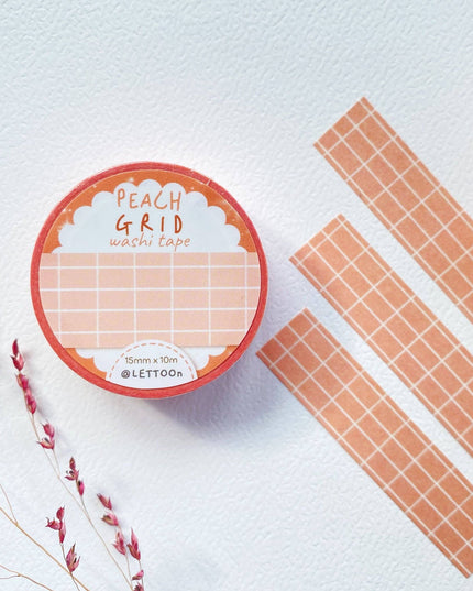 Washi Tape | Peach Grid