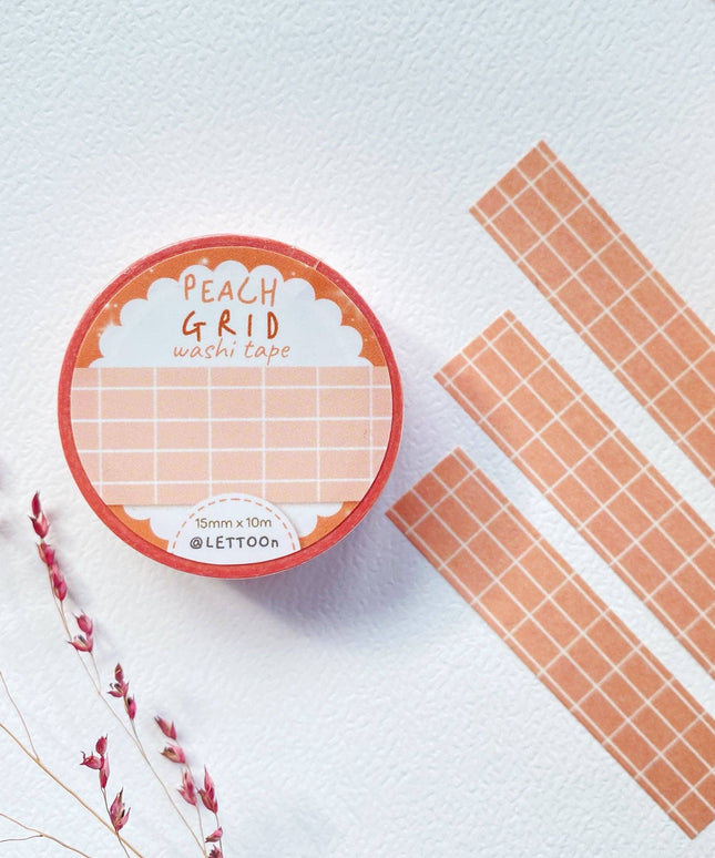 Washi Tape | Peach Grid