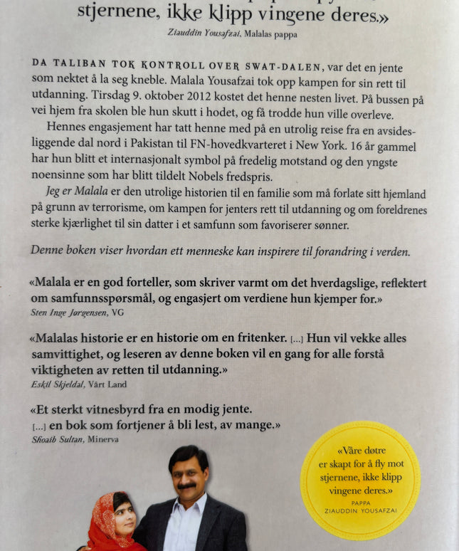 Yousafzai, Malala: Jeg er Malala