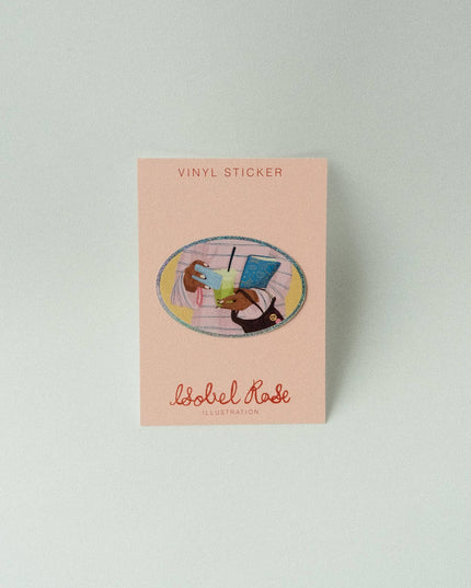Vinyl Klistremerke | Matcha Girl Glittery Sticker