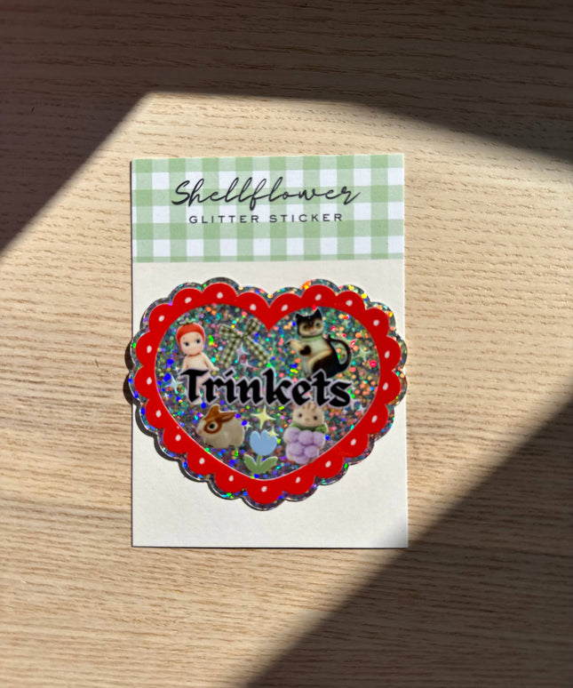 Trinkets Glitter Vinyl Klistremerke