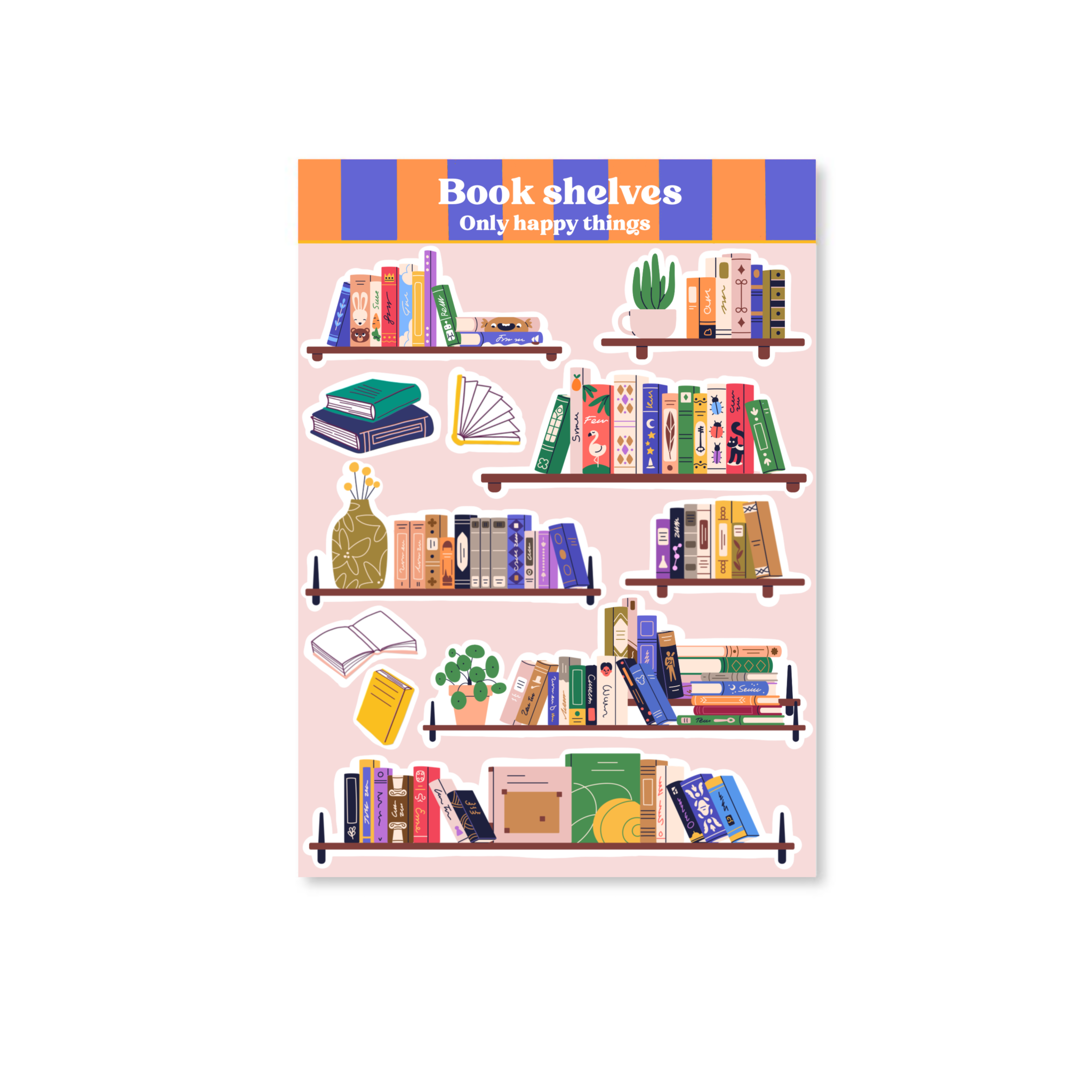 Klistremerkeark | Bookshelves A6