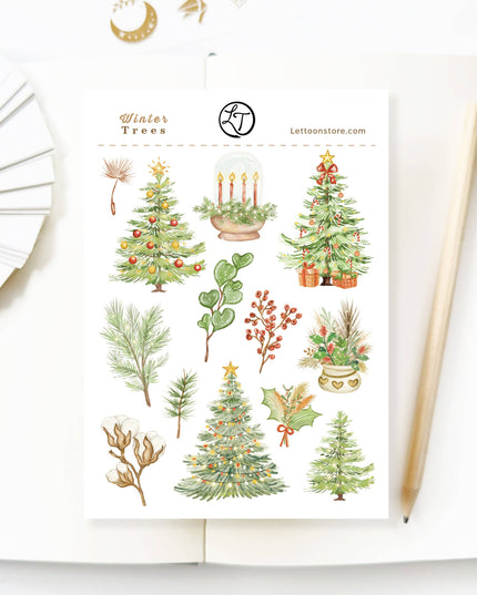Klistremerkeark | Winter Trees | A6