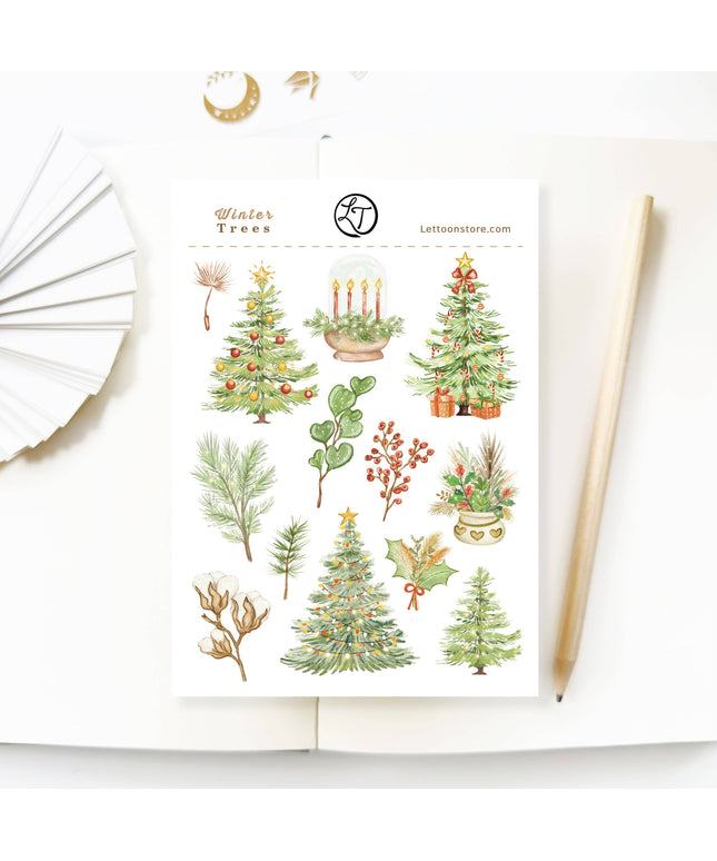 Klistremerkeark | Winter Trees | A6