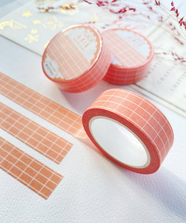 Washi Tape | Peach Grid