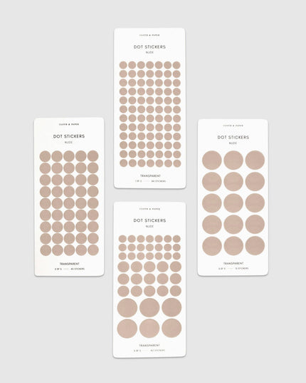 Forhåndsbestilling: Minimal Shape Sticker Set | Transparent | Dots: Nude