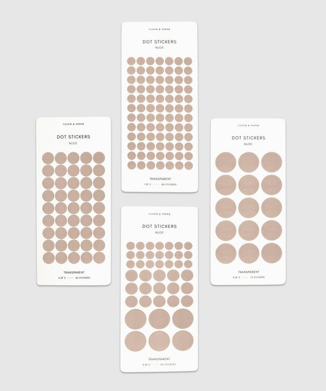 Forhåndsbestilling: Minimal Shape Sticker Set | Transparent | Dots: Nude