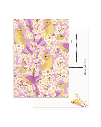 Postkort | Fugler og Blomster | A6