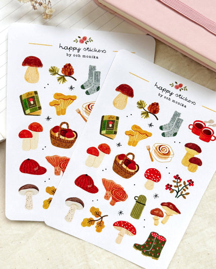 Klistremerkeark | Mushroom Picking | A6
