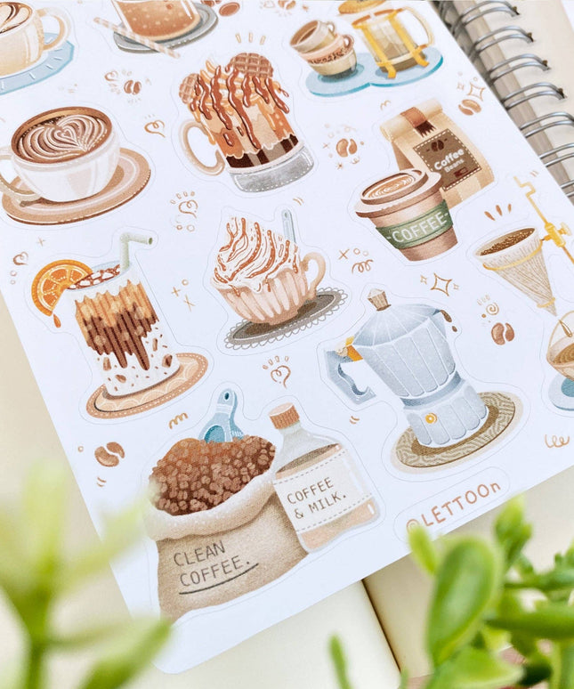 Klistremerkeark | Coffee