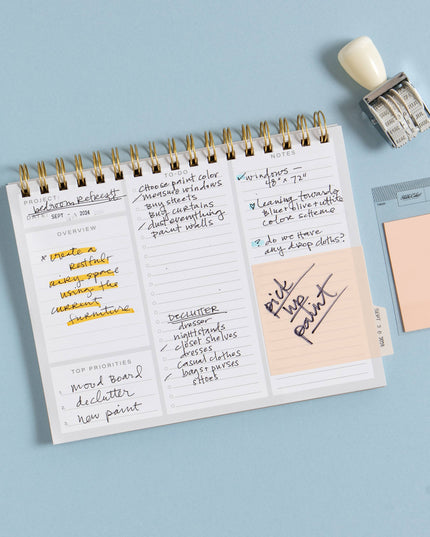 Forhåndsbestilling: Tabbed Transparent Sticky Notes | Pink