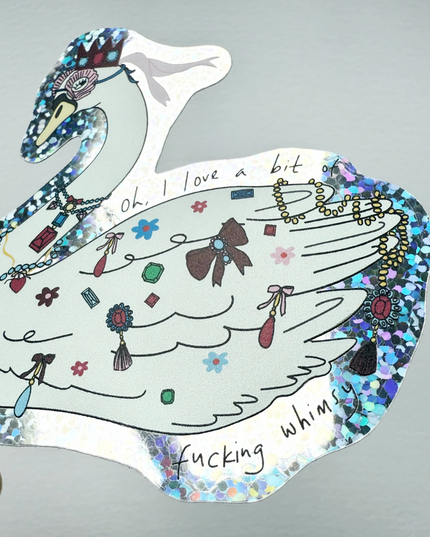 Vinyl Klistremerke | Whimsy Swan | Svaneklistremerke