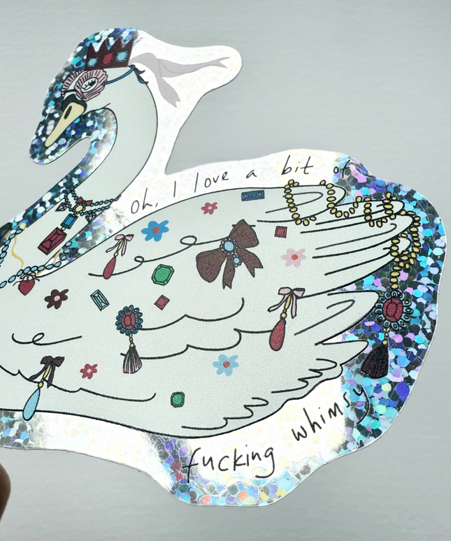 Vinyl Klistremerke | Whimsy Swan | Svaneklistremerke