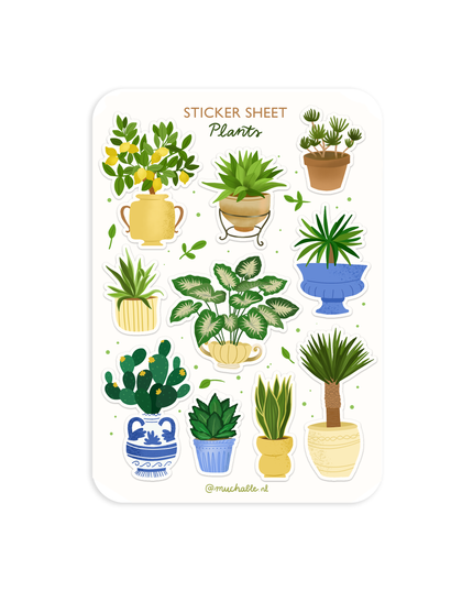 Klistremerkeark | Plants Illustration | A6