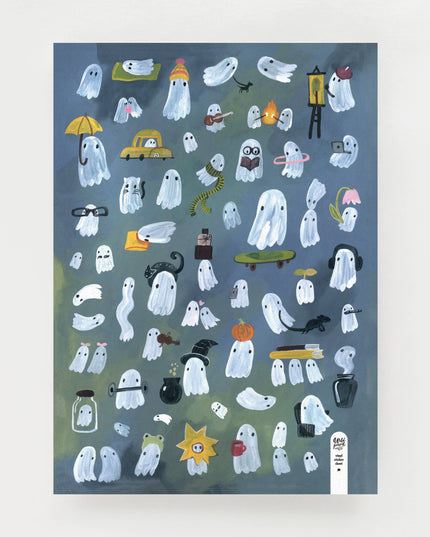 Vinyl Klistremerkeark | Ghosts | A5
