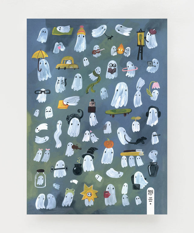 Vinyl Klistremerkeark | Ghosts | A5